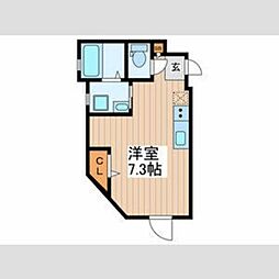 夢のヴィオレット 3階ワンルームの間取り
