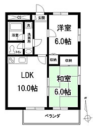 グリーンタウン大泉学園II　Ｂ棟 2階2LDKの間取り