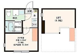 アーディヤ未来 1Kの間取図画像