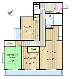 アビオン多摩川 3LDKの間取図画像