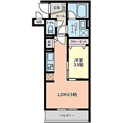 ヴェルトゥ・レジ-大宮 1LDKの間取図画像
