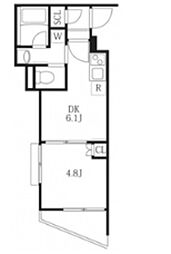 ハーモニーレジデンス神楽坂ヒルズファースト 2階1DKの間取り