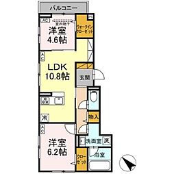 D-Lupinus 2LDKの間取図画像