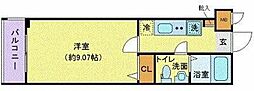 プレール・ドゥーク東中野 1Kの間取図画像