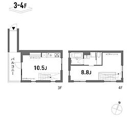 Ruelle 3階1LDKの間取り