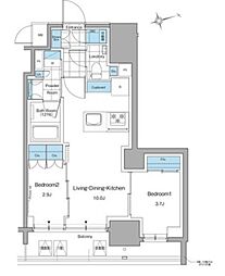 ルフォンプログレ本郷三丁目 2LDKの間取図画像