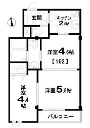 ファインドルト 1階3Kの間取り