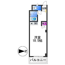コンフォール長吉 ワンルームの間取図画像