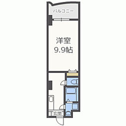 ロイヤルリバービュー 1Kの間取図画像