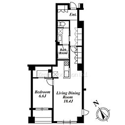 フレンシア外苑西 4階1LDKの間取り