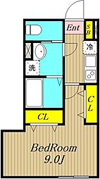 Felice相模原 1Kの間取図画像