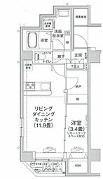 アイル プレミアム押上ノルド 5階1LDKの間取り