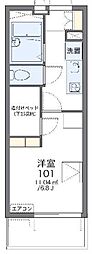 レオパレスKOIWAI 1Kの間取図画像
