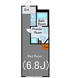 SPHERE　YOYOGIUEHARA　HILLTOP 2階ワンルームの間取り