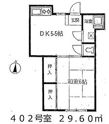 紅谷ビル 4階1DKの間取り