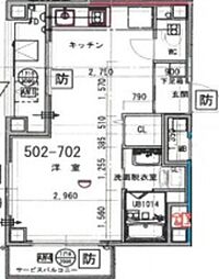 ガーデニングヒルズ守口 ワンルームの間取図画像