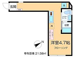 COCO　SQUARE　AYASE 1階ワンルームの間取り