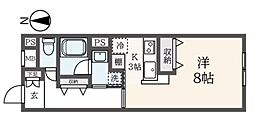ラ.フォート高井戸 1Kの間取図画像