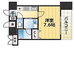 アドバンス神戸アルティス 3階1Kの間取り