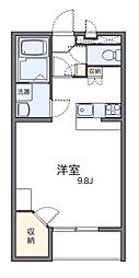 レオパレスファミリアシモサトII 3階ワンルームの間取り