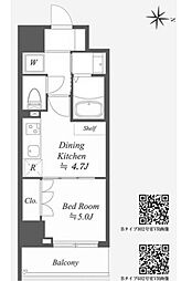 AlphaPrime東陽町 1DKの間取図画像