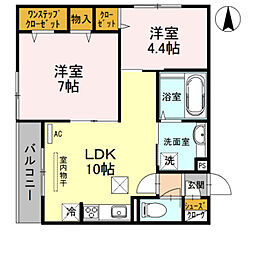 KSC 2LDKの間取図画像