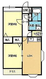 プレステージ東村山 2LDKの間取図画像