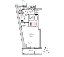 アーバネックス三田 1Kの間取図画像