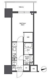 コンフォリア東陽町 4階1Kの間取り