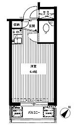 京橋ダイヤモンドマンション ワンルームの間取図画像