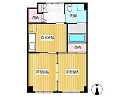 あいやビル 3階2DKの間取り