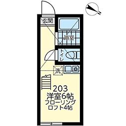 ユナイト大倉山サンティの杜 ワンルームの間取図画像