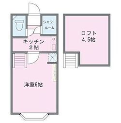 ヴァンテアン清瀬 2階1Kの間取り