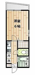 サニーハイムK 1Kの間取図画像