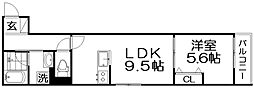 ウイング牧野駅前 1LDKの間取図画像