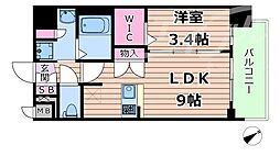 プレリス鶴見緑地グランガーデリア 1LDKの間取図画像
