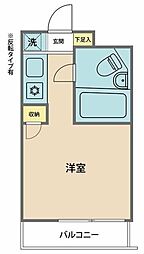 ジョイナス鷹の台 3階ワンルームの間取り