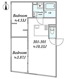trias171 2LDKの間取図画像