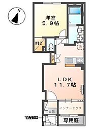 ポラリス所沢 1LDKの間取図画像