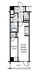 パレステージ西日暮里II 6階1LDKの間取り