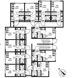 Ｎａｎｏ上落合 103 3階ワンルームの間取り