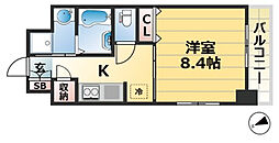 WillDo浜崎通 ワンルームの間取図画像