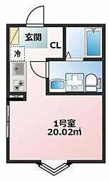 リアルコート古淵 ワンルームの間取図画像