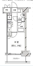 ライジングプレイス堀切 1Kの間取図画像