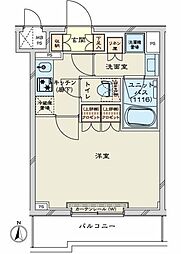 ルーブル川崎鷺沼 1Kの間取図画像