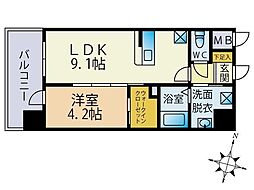 エタンセル 1LDKの間取図画像