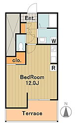 小田急多摩線 栗平駅 徒歩23分の賃貸アパート 1階ワンルームの間取り