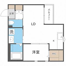プレゾン今宿 1LDKの間取図画像