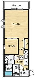 グランディア千葉中央III 1LDKの間取図画像