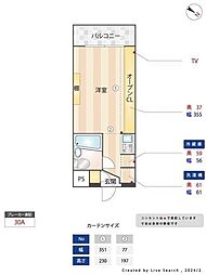 Gアパートメント ワンルームの間取図画像